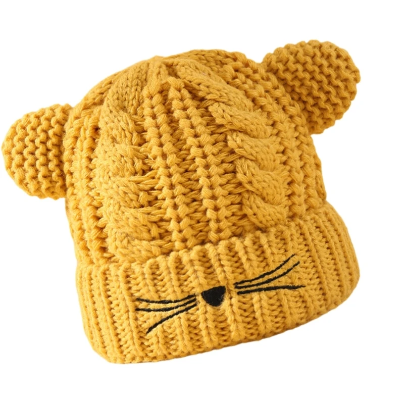 Gorros inverno com orelhas gatinho, chapéu malha para cosplay halloween, adereços para fotos, chapéu malha para