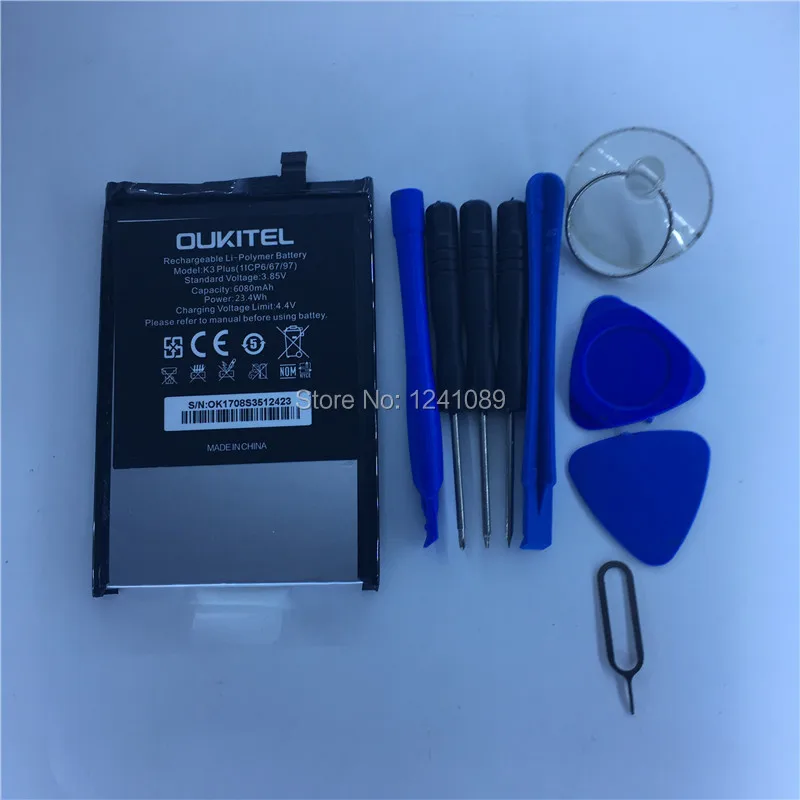 10 pieces / lot  for OUKITEL K3 battery 6000mAh Long standby time High capacit for OUKITEL Mobile Accessories