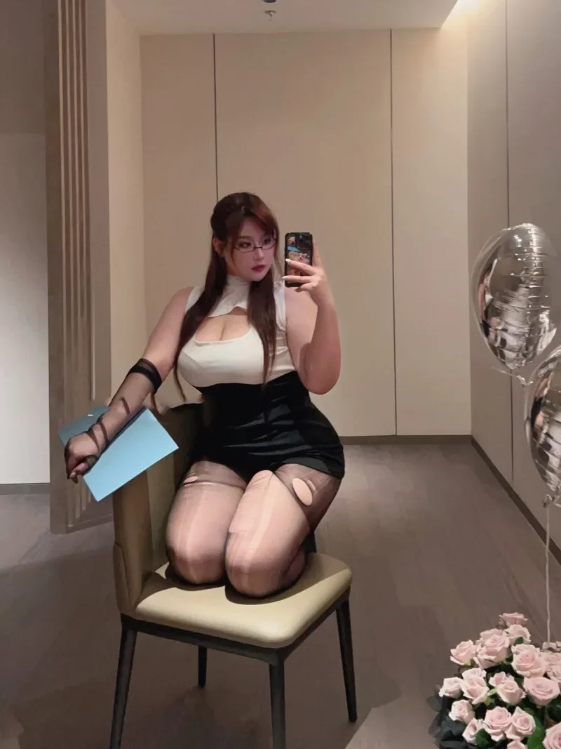 Plus Size kobiety seksowna sekretarka bielizna kostium z otwartym kubkiem Bodycon Mini strรณj nauczyciela erotyczne biurowe damskie kostiumy Cosplay