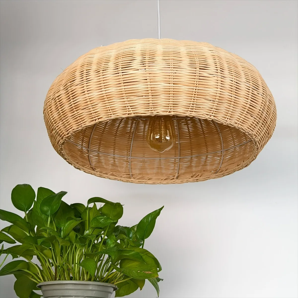 JOYINLED الروطان قلادة تركيب المصابيح خمر مزرعة E27 المنسوجة يدويا مصباح معلق الرجعية الروطان سلة خوص قلادة مصباح ديكور