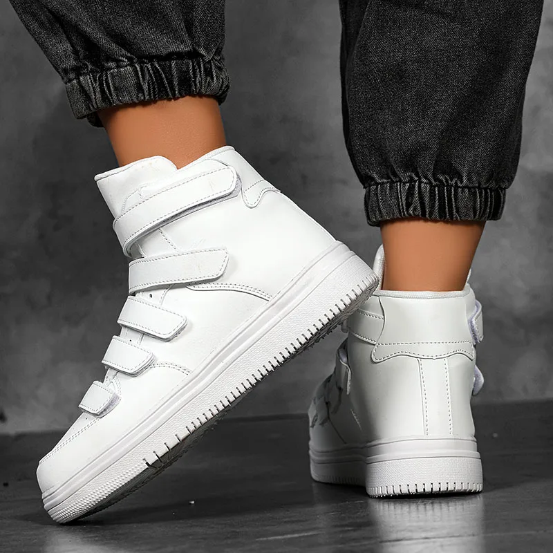 HKDQ Leather High Top Sneakers Men Original Red Men's Casual Sneakers Fashion Design Platform Sneakers Man zapatillas de hombre