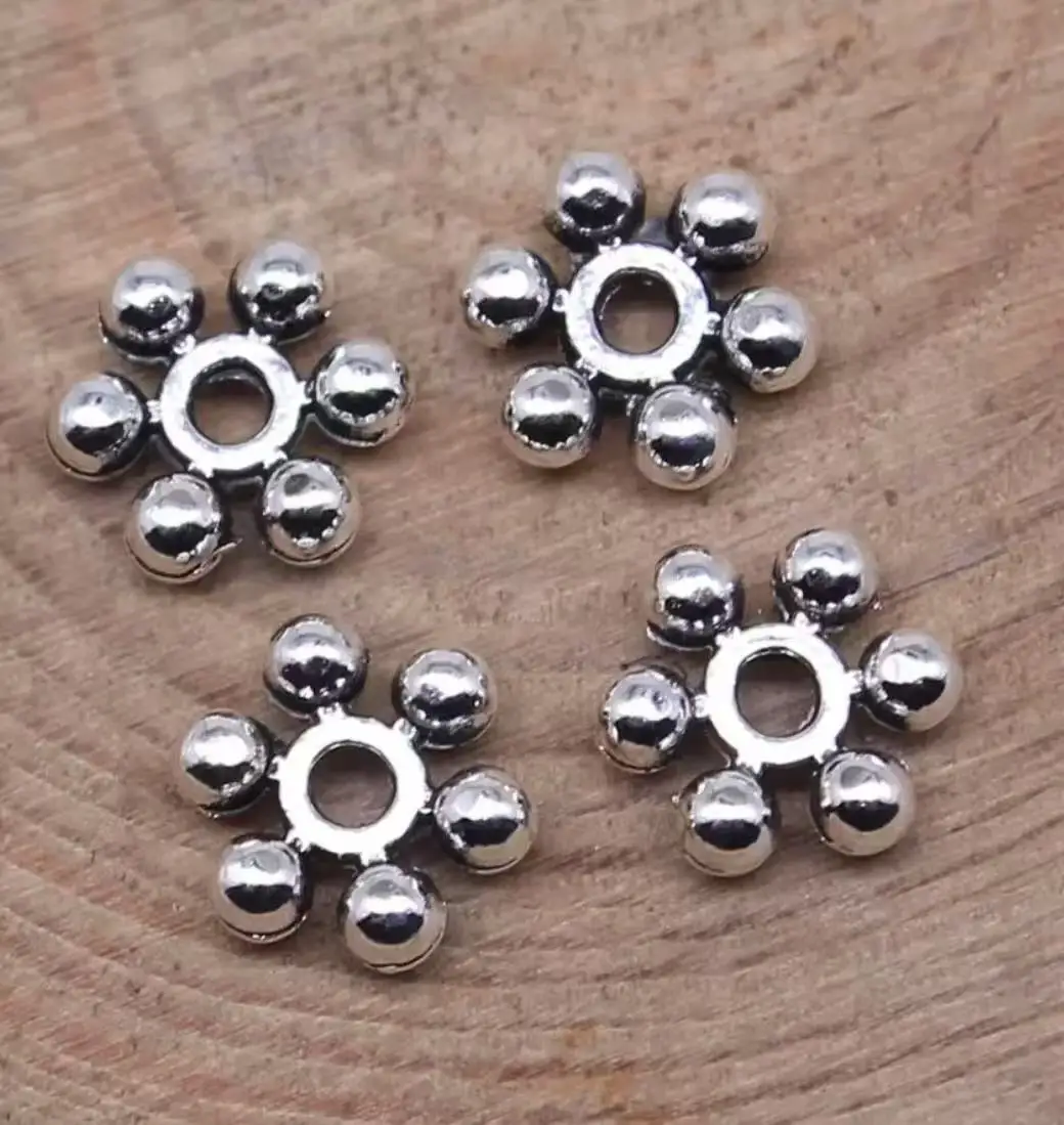 40pcs 7x7mm   Zinc alloy metal surface with tibetan silver color  bead for hande findings  T0064