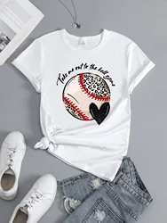 Baseball Graphic Short Sleeve Sports T-shirt, Round Neck Short Sleeves Running Workout Tops, Women's Activewear