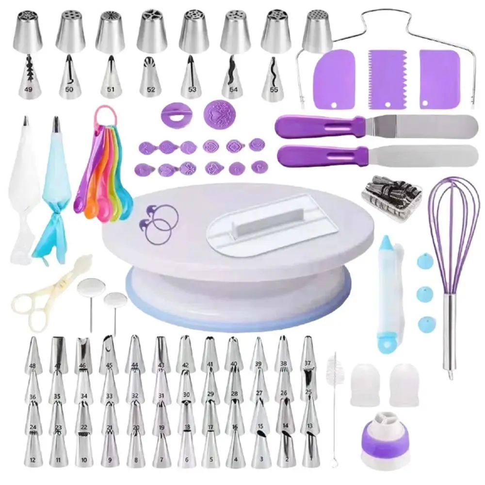 

137Pcs Professional Cake Decorating Tools Kit Multi-functional Easy To Clean Piping Nozzle Piping Bag Set Creative Rust-proof