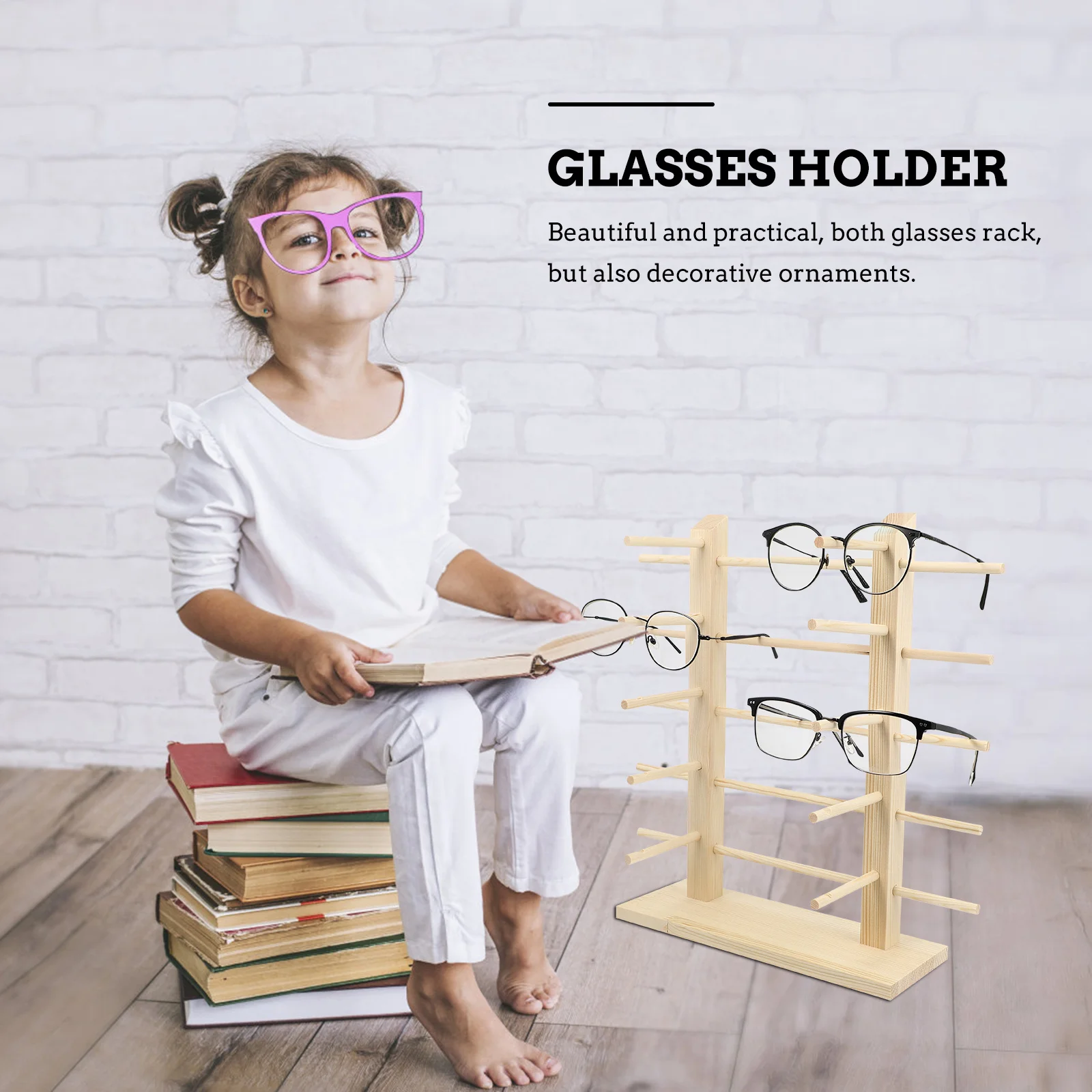 

10 Pairs Glasses Display Stand Double Row Sunglasses Holder Eyewear Sunglass ganizer ganizer Home Shop Showcase Storage