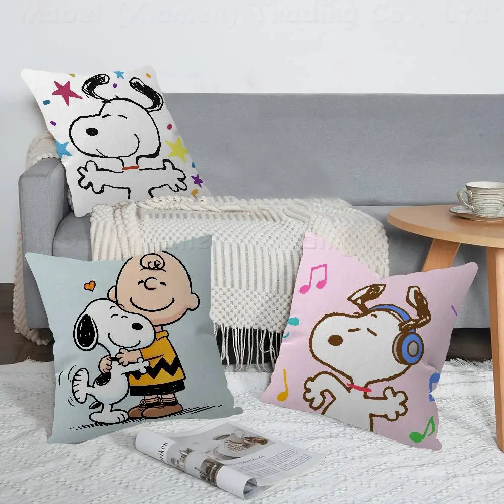 Anime Snoopy Pillow Cover Sofa Cushion Cover Home Room Decoration Children Gift