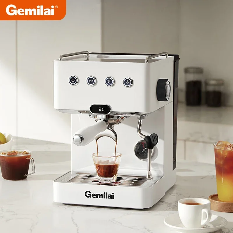 Gemilai Coffee Machine Home Semi-automatic 15Bar Extraction Italian Espresso Coffee Maker Steam Milk Frother G3005L