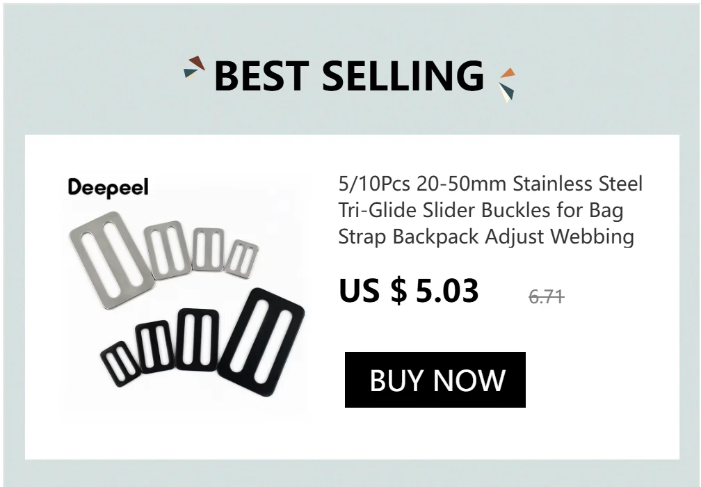 10Pcs Deepeel 20-50mm Metal Triangle Ring Belt Buckle Bikini Adjust Clasp Hook Clasps for Bra Strap Bag Webbing DIY Accessories