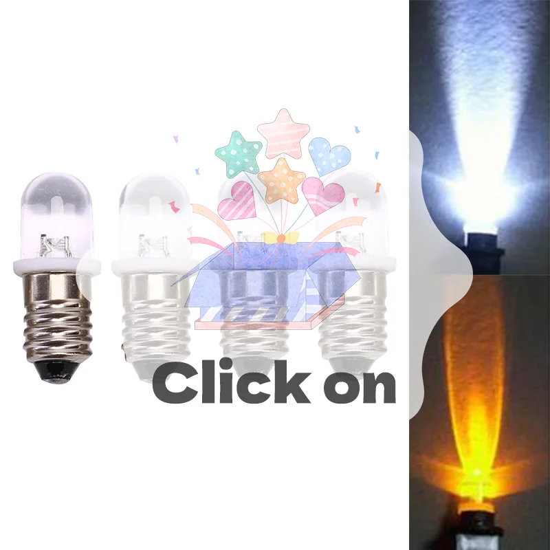 

5 шт. E10 светодиодная лампа постоянного тока 3 В 4,5 В приборная лампа индикаторная лампа фонарик лампа