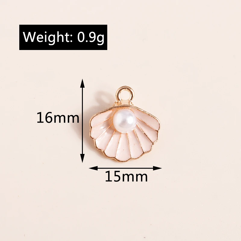 Duarte 10 Stück/Set Niedliche Metall-Anhänger mit Meereslebewesen wie Seesterne, Muscheln und Krabben für Schmuckherstellung, Ohrringe, Halsketten, DIY-Bastelarbeiten und Geschenke – Detail 7