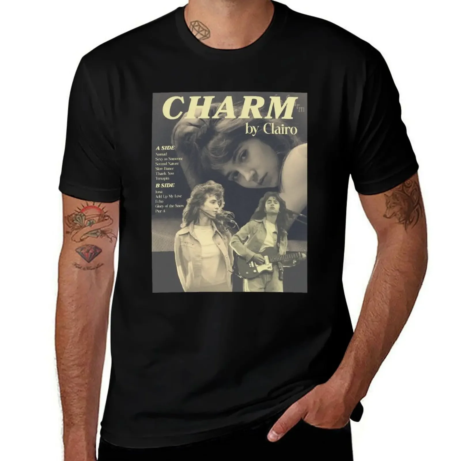 

clairo charm poster T-Shirt vintage clothes korean fashion vintage sweat Men's cotton t-shirt