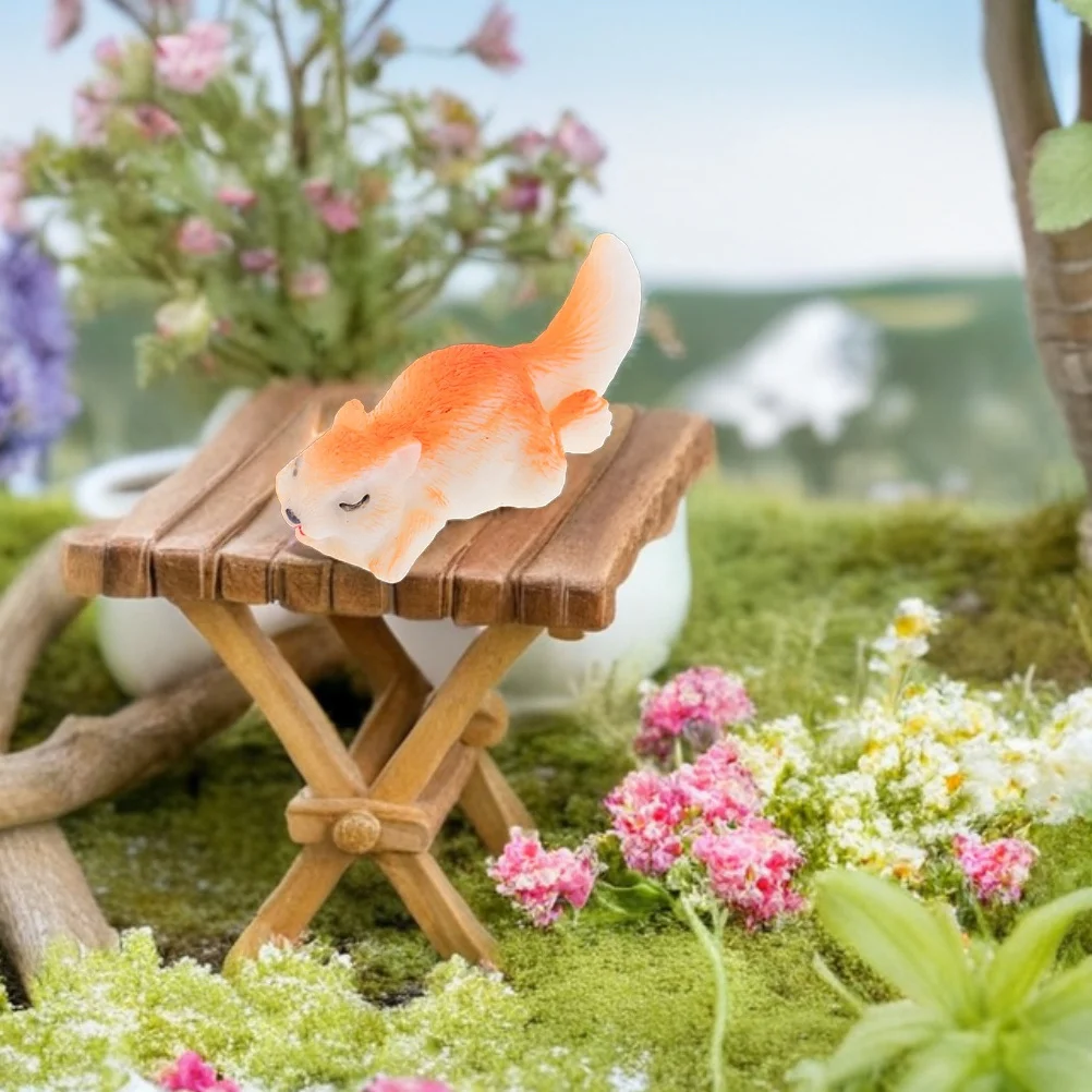 6 stks Miniatuur Landschap Eekhoorn Beeldjes Hars Tuinbeelden Voor Aquarium Home Office Decor Fairy Tuin Accessoires Outdoor