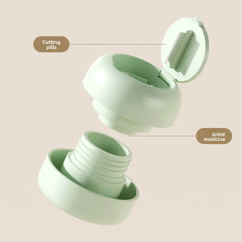 Portable Tablet Grinder and Cutter, Multifunctional Pill Grinder, Small Pill Box, Cutting and Dispensing Pill Box