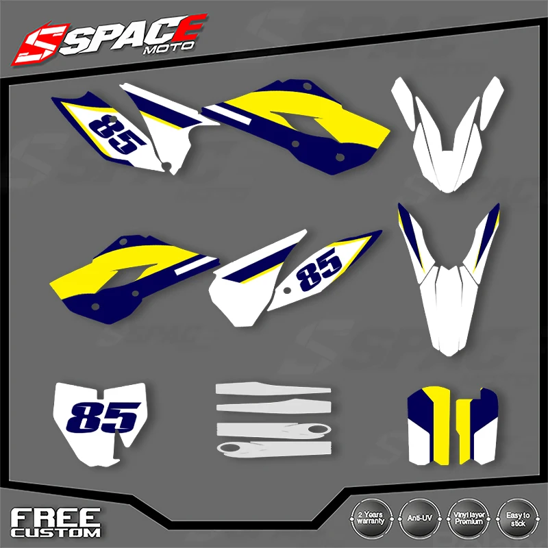 

SPACE For Husqvarna TC85 2014 2015 2016 2017 Full Set Motorcycle Graphics Background Decal Stickers Kits