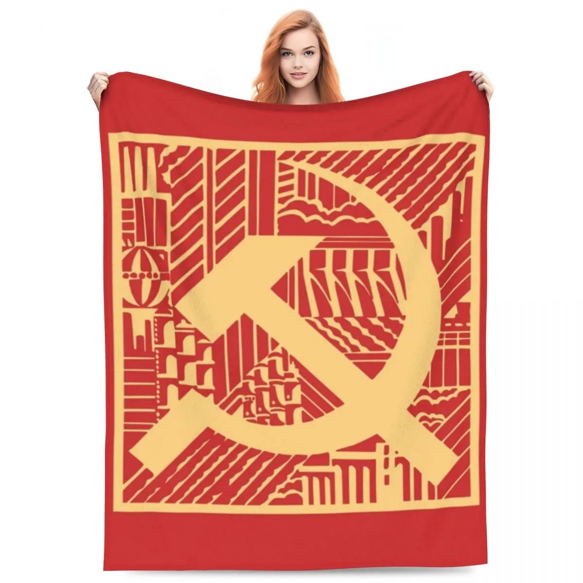 

CCCP Star-Soviet-Union USSR Blankets Flannel Sofa Super Soft Throw Blankets for Home Bedroom Travel Throws Bedspread Quilt