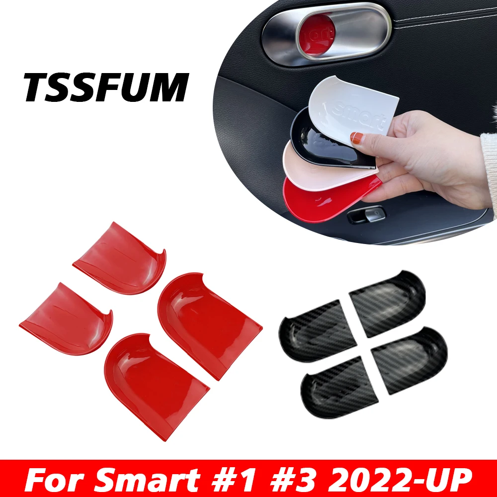 Newest For Mercedes Smart Elf #1 Car Door Handle Inner Door Bowl Decorative Modification ABS Stickers Car Interior Accessories
