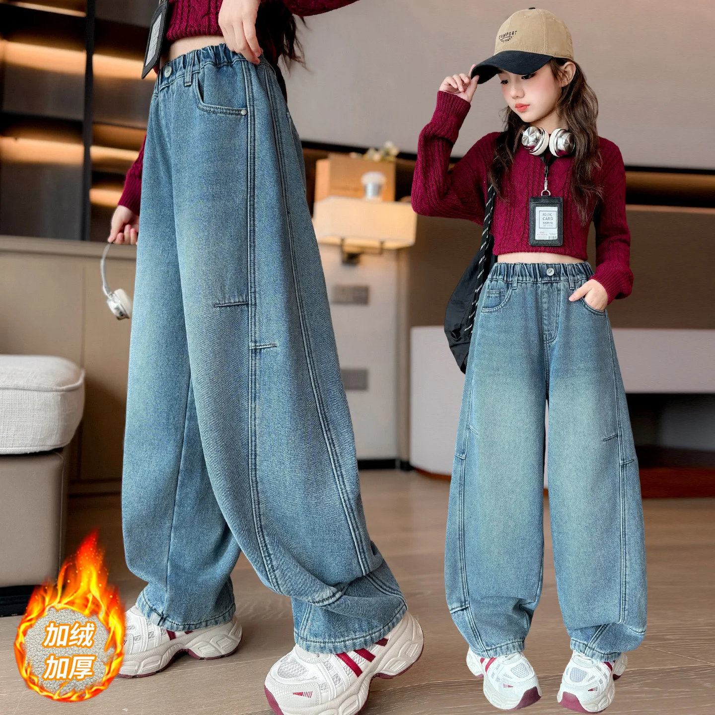Autumn Girls Blue Y2k Baggy Star Embroidery Jeans Harajuku Aesthetic 2000s Denim Trousers Vintage Insulated Pants Trashy Clothes