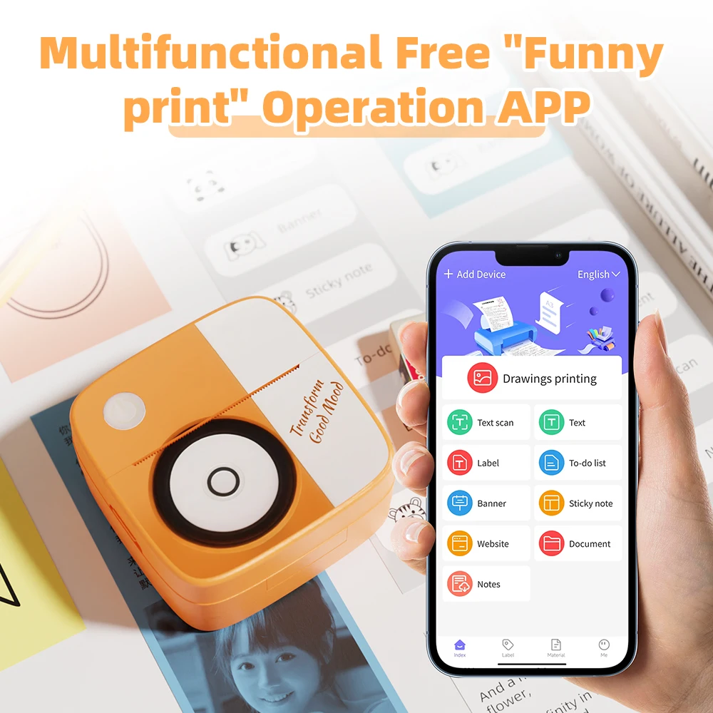 เครื่องพิมพ์ฉลากขนาดเล็กดูใหม่เครื่องพิมพ์ภาพความร้อนแบบพกพาเครื่องทำป้ายด้วยตนเองบลูทูธไร้หมึกขนาดเล็ก impresora portatil