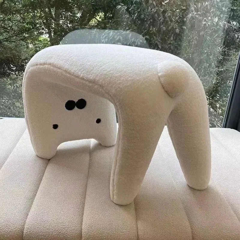 Cat-themed shoe-changing stool for home entrance, small entryway stool, foyer sofa stool, cream-style dressing makeup stool