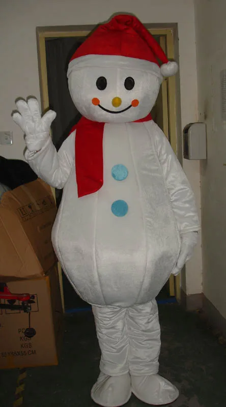 New Adult Hot Sale Foam Cute Snowman Fancy Cartoon Mascot Costume Plush Christmas Fancy Dress Halloween Mascot Costume