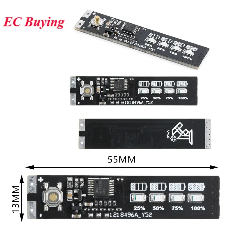 50pcs/5pcs 1-4S Lithium Battery Level Indicator Detection Display Module 1S/2S/3S/4S 4S Electric Vehicle Power Tester Li-ion