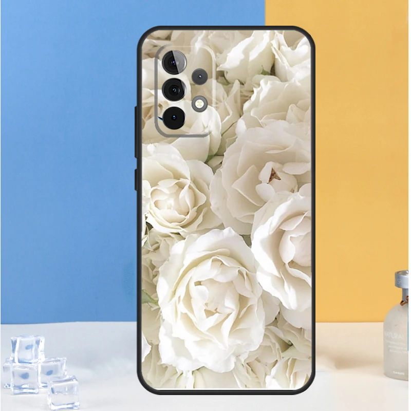 Graceful White Rose Cover For Samsung Galaxy A54 A34 A14 A32 A22 A12 A13 A23 A33 A53 A73 A51 A71 A52 Case