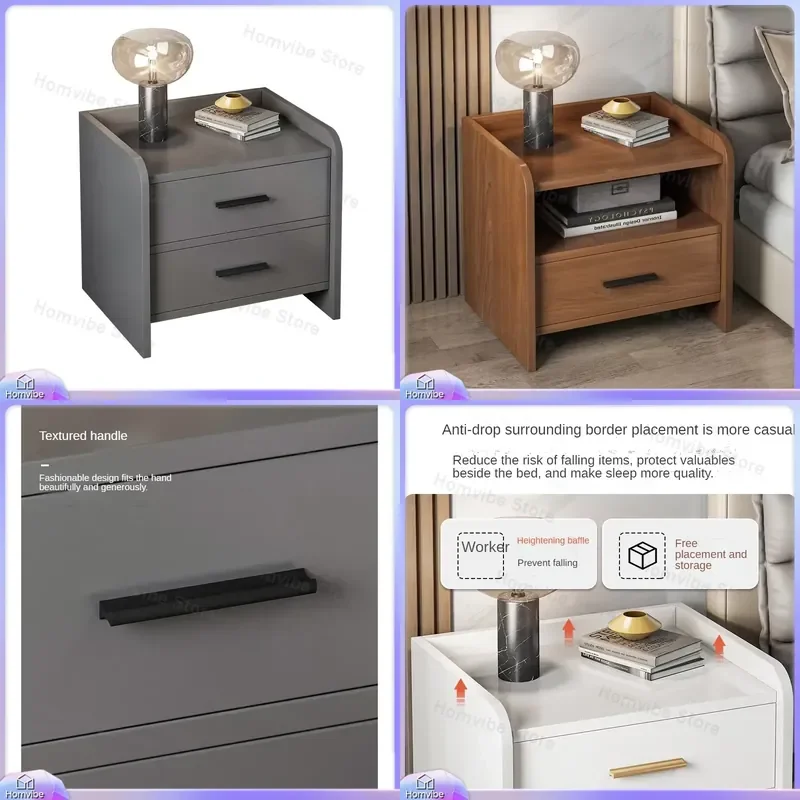 

Modern Minimalist Bedside Table Small Bedroom Nightstand with Drawer Storage for Bedroom Living Room Home Office Furniture