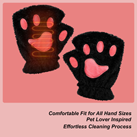 Heated Gloves for Women Fingerless Cat Paw Hand Warmer Winter USB Heated Gloves for Winter Sports Outdoor Work Cycling Skiing