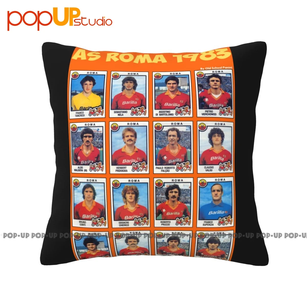 Square Roma Calcio Scudetto 1983 Pruzzo Di Bartolomei Falcao Pillowcase Throw Pillow Cover Thickened