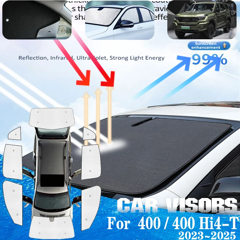 

For Great Wall Tank 400 Hi4-T 2023 2024 2025 Car Front Sun Window Visor Cover Anti-UV Sunshade Sun Visors Covers Car Accessories