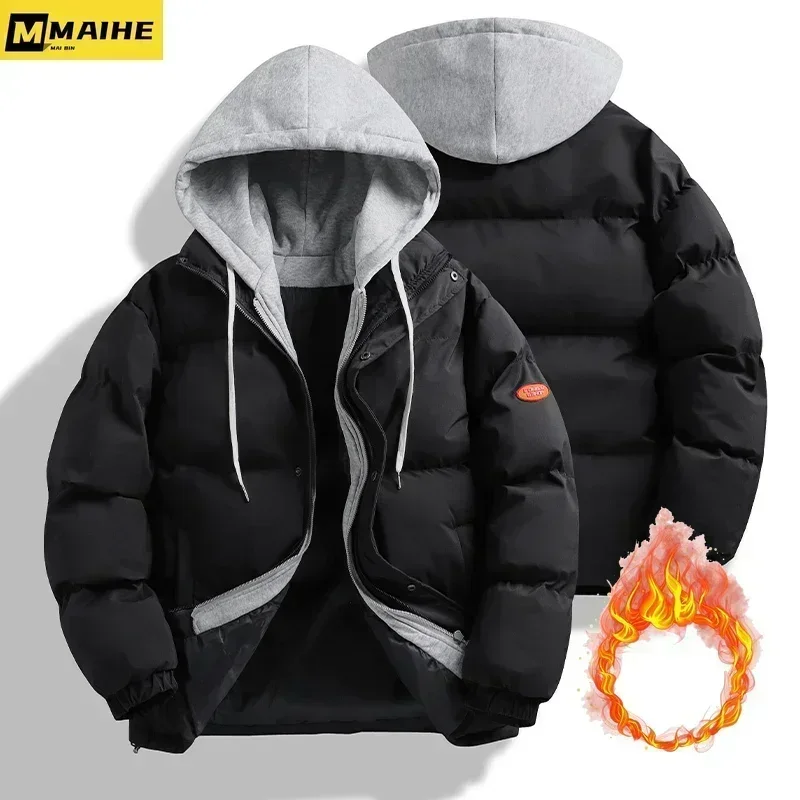 Winter Warm Jacket Mens Hooded Warm Parka Street Casual Sports Women's Harajuku Down Jackets Windproof Male Windbreaker Outwears