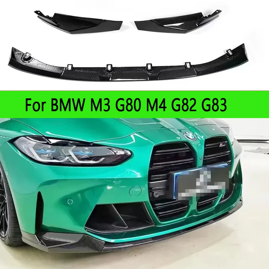 For BMW M3 G80 M4 G82 G83 Carbon Fiber Car Front Bumper Diverter Spoiler Diffuser Front Lip Chin MP Style Upgraded Body Kit