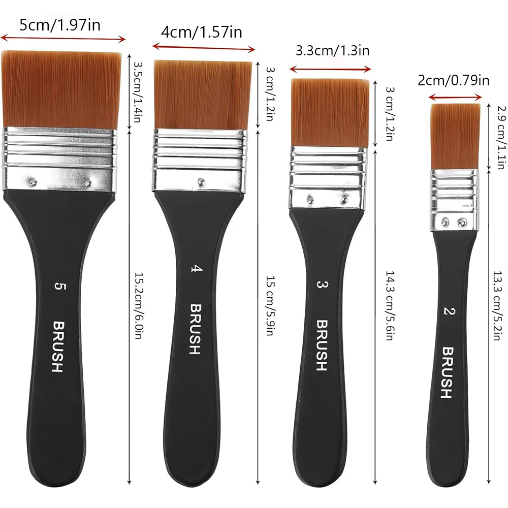 Professional Flat Wide Paint Brush , Smooth Paint Application for Walls, Furniture & Crafts, Durable Wooden Handle, Anti-Shed De