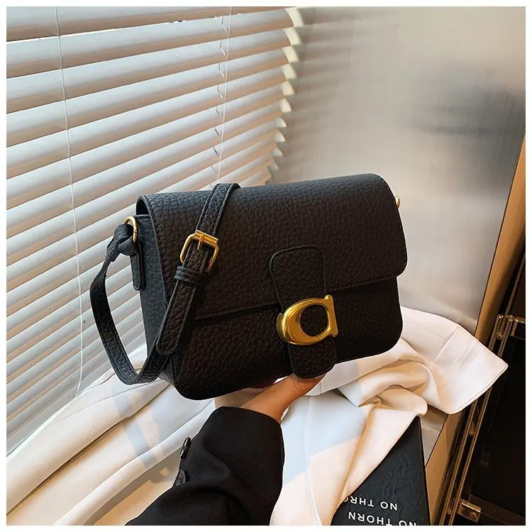 2025 Light Luxury New Oil Wax Leather Small Square Bag Fashion Texture Temperament High-end Simple Bag Women's Shoulder Bag