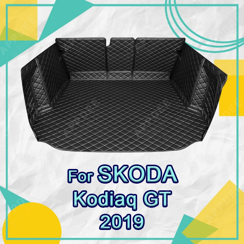 Auto Full Coverage Trunk Mat For SKODA Kodiaq GT 2019 Car Boot Cover Pad Cargo Liner Interior Protector Accessories