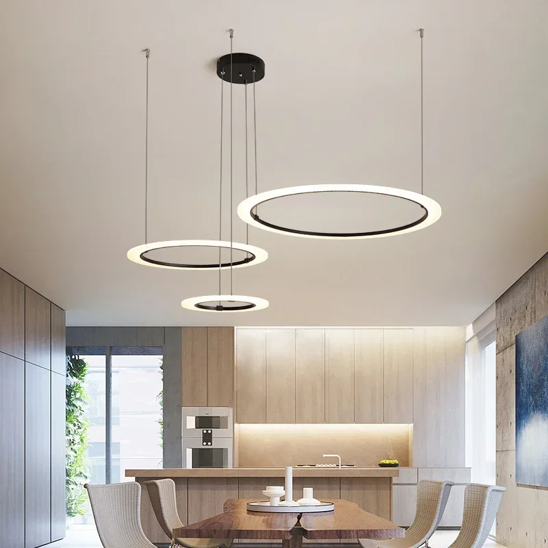 Modern Living Room Chandeliers Lamp Restaurant Ring Lustre Contemporary Minimalist LED Indoor Lighting Home Bedroom  Decor