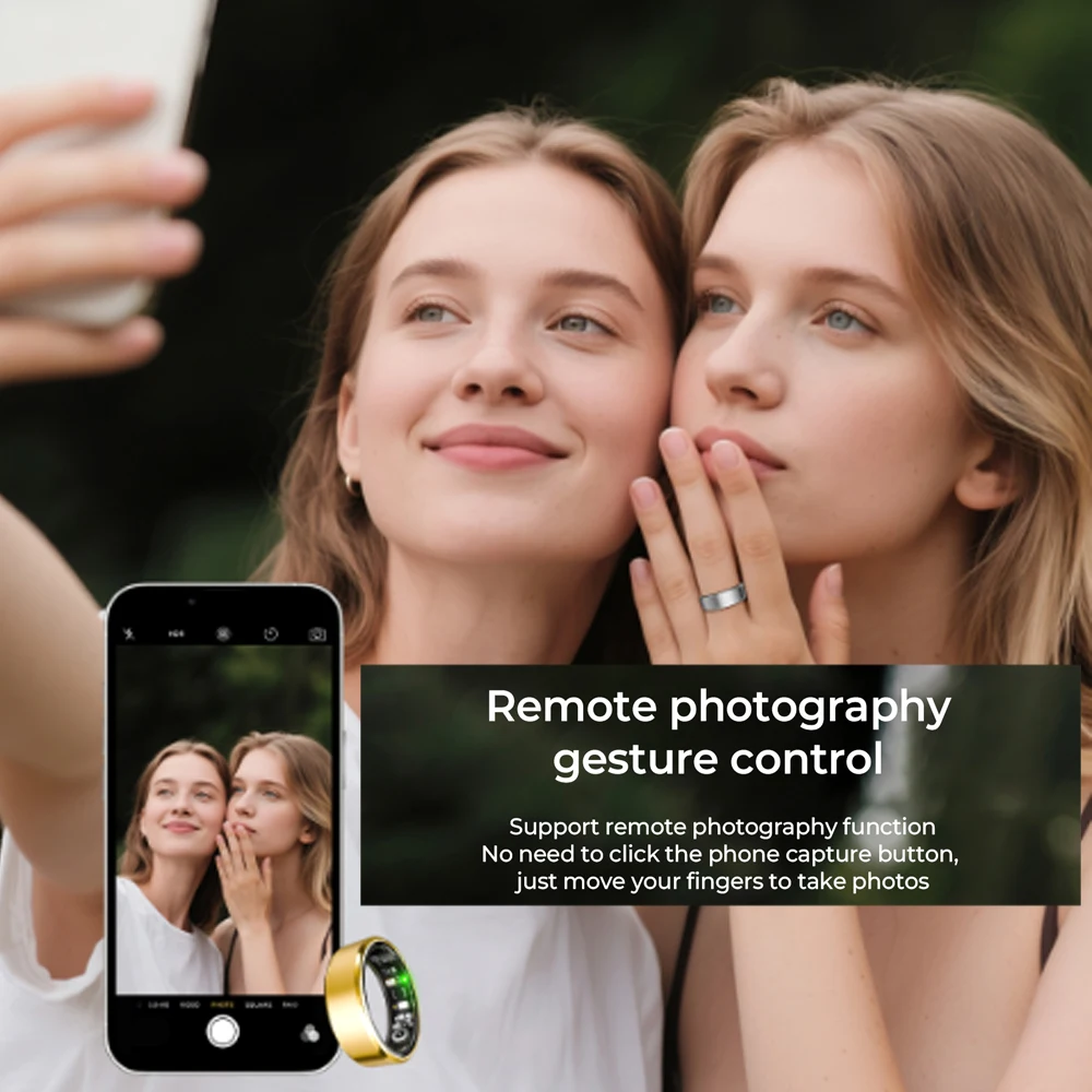 R100 Uomo Donna Anello intelligente IP68 Impermeabile HRV Frequenza cardiaca Ossigeno nel sangue Monitor antistress Fitness Tracker Anello da dito intelligente