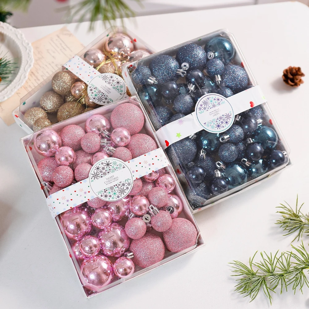 

42Pcs/set Christmas Tree Balls Hanging Ornament Big Pendants Set Christmas Decorations for Home Shop Office Navidad New Year