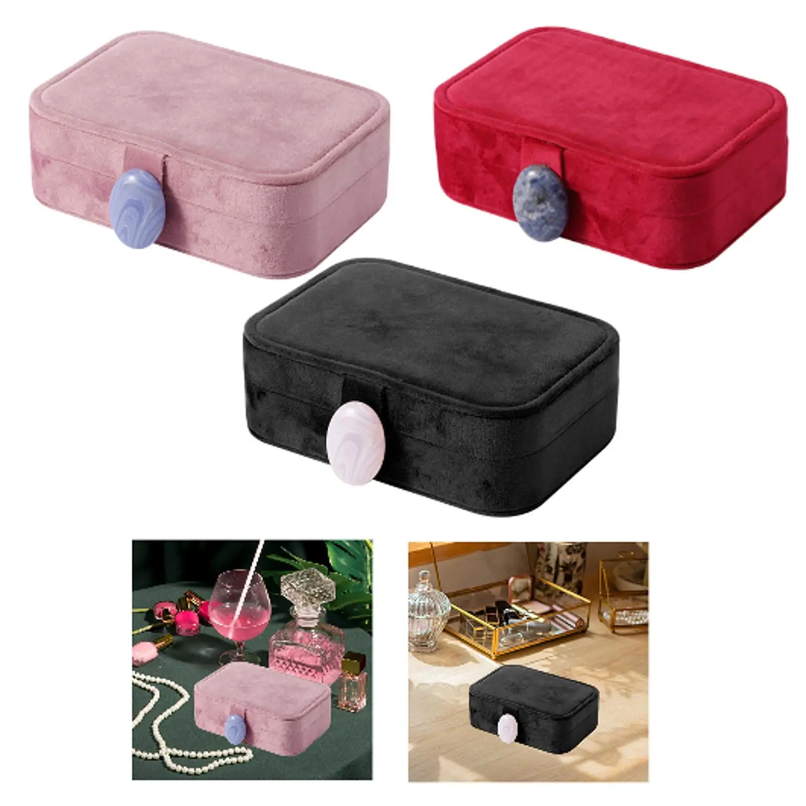 

Jewelry Box with Mirror Showcase Jewelry Case for Bracelet Earring Wedding
