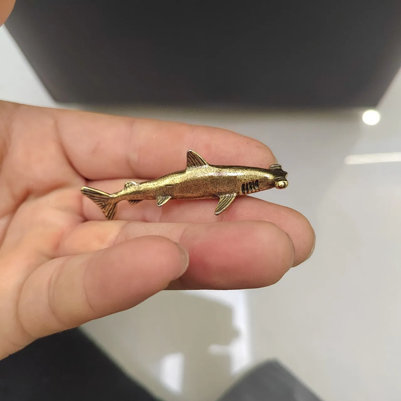 Hammerhead Shark Figure Home Decor Bronze Ornament Tea Pet Desktop Decoration Shark Bronze Crafts Collection