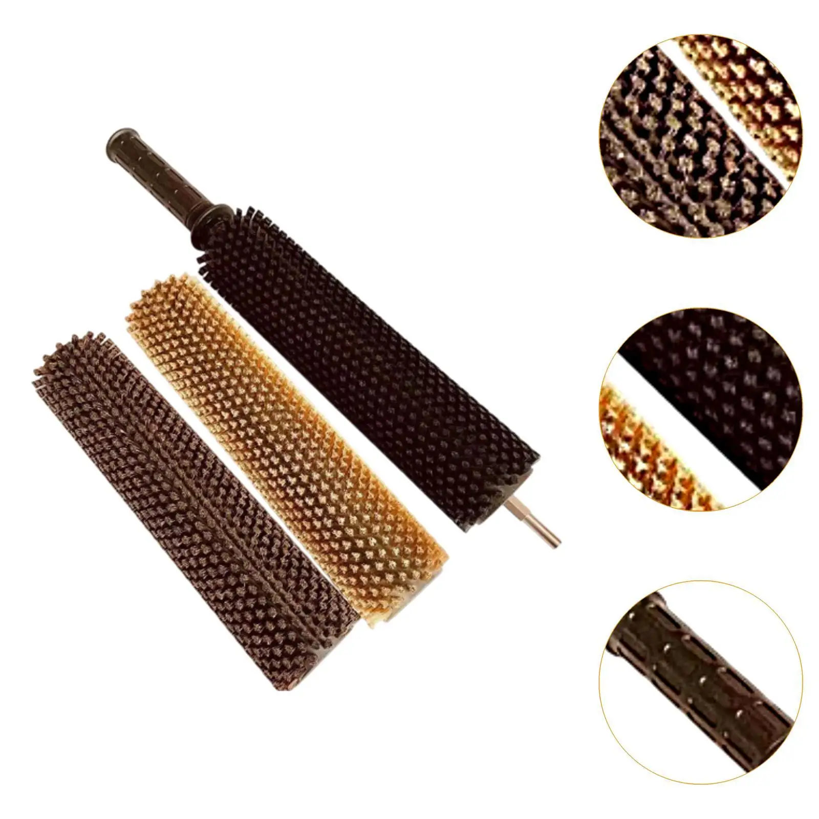 Premium Ski Wax Brushes Kit Long Handle Efficient Waxing Brush Set for Comprehensive Ski Maintenance