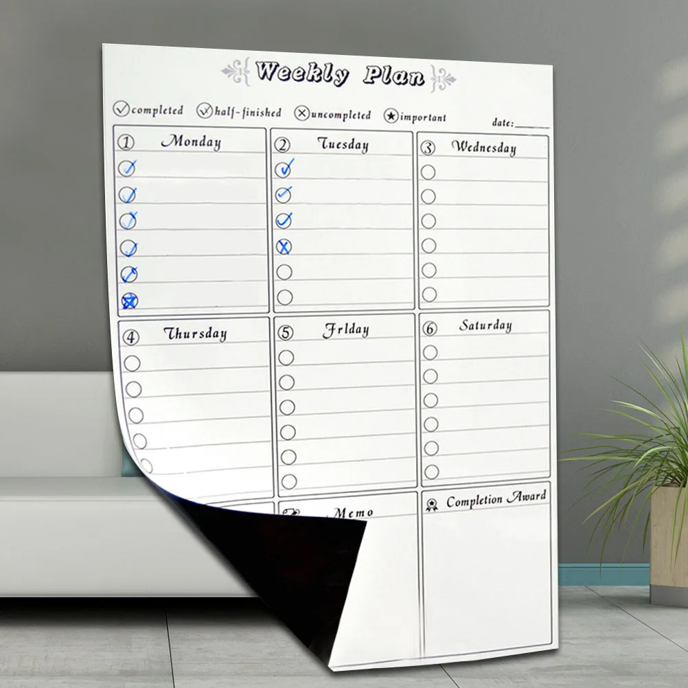 Weekly Planner Magnetic Dry Erase Whiteboard Removable To Do List For Fridge Refrigerator Organizer Schedule Grid Print