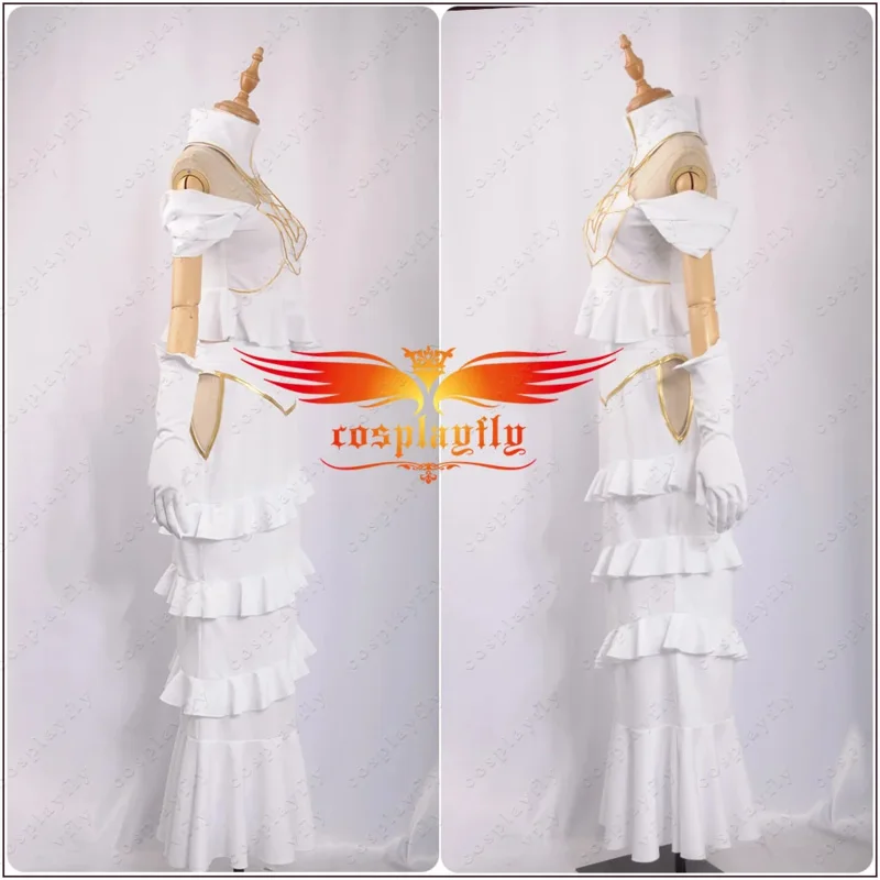 Anime Overlord Albedo Cos Sexy White Mermaid Dress for Women Summer Skirt Adult Clothing Cosplay Costume Horns Wig Halloween