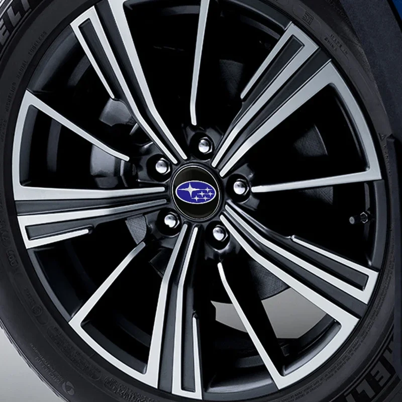 4pcs 56mm Car Wheel Center Hub Cap Badge Emblem Decal Car Stickers For SUBARU WRX STI Forester Impreza Legacy Outback BRZ XV