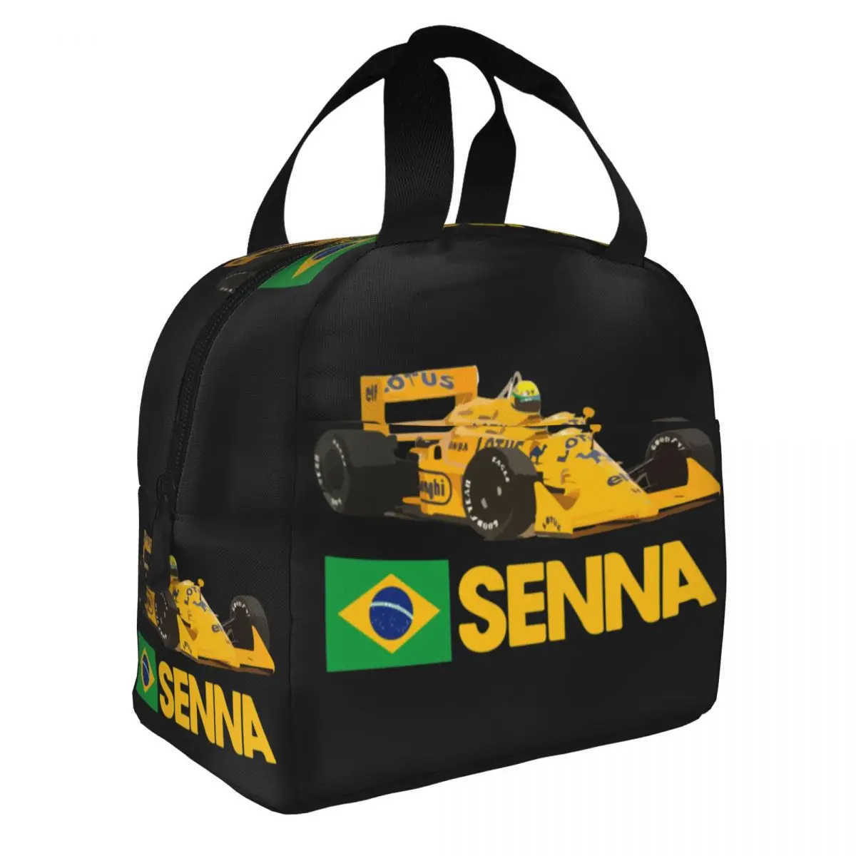 Ayrtons Brazilian Racing Driver Senna Lunch Bag Men Women Cooler Warm Insulated Lunch Box for Office
