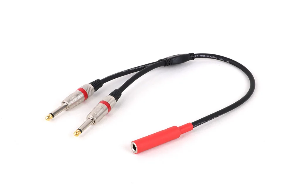 6,35mm Buchse auf 2 6,35mm Stecker Adapter kabel 1/4 6,35mm ts/trs Stecker auf zwei 6,35mm Mono-Buchse y Splitter Stereo-Audio kabel – Detail 7