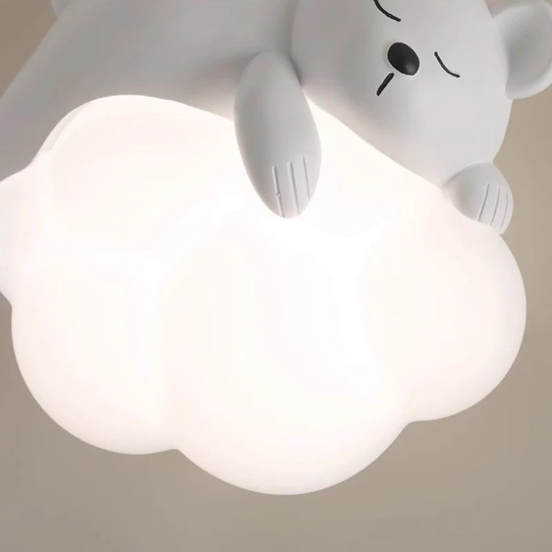 Cute Children\'s Room Bedside Wall Lamp Bear Rabbit Cloud Lamp Creative Cream Style Baby Room Nursery Boy Girl Bedroom Wall Light