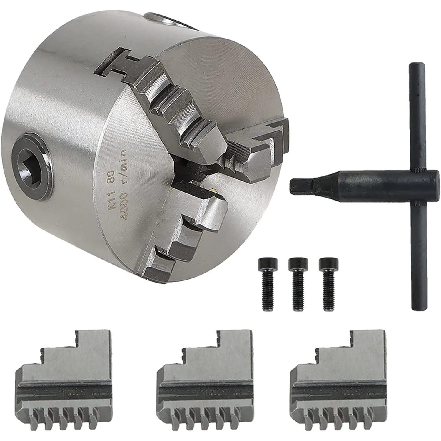 Imagem -06 - Manual Torno Chuck com Máquina de Torneamento 3-mandíbula Torno Chuck Auto-centrando Metal Novas Ferramentas Acessórios K1180 1pc Mandíbulas