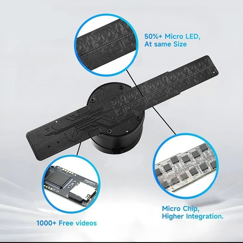 Naked eye 3d holographic projector advertising machine air imaging stereo suspension holographic fan no screen display 20cm