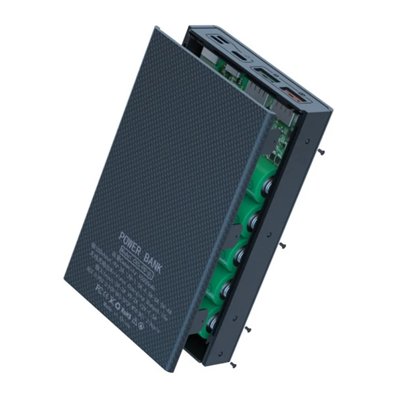 

【Buy Now】2X DIY 5X18650 Power Bank Case Detachable Battery Charge Storage Box Shell CX5 With LED Lighting Without Battery